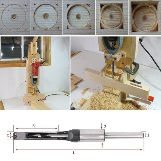 Brocas para Agujeros Cuadrados con Soporte Adaptador