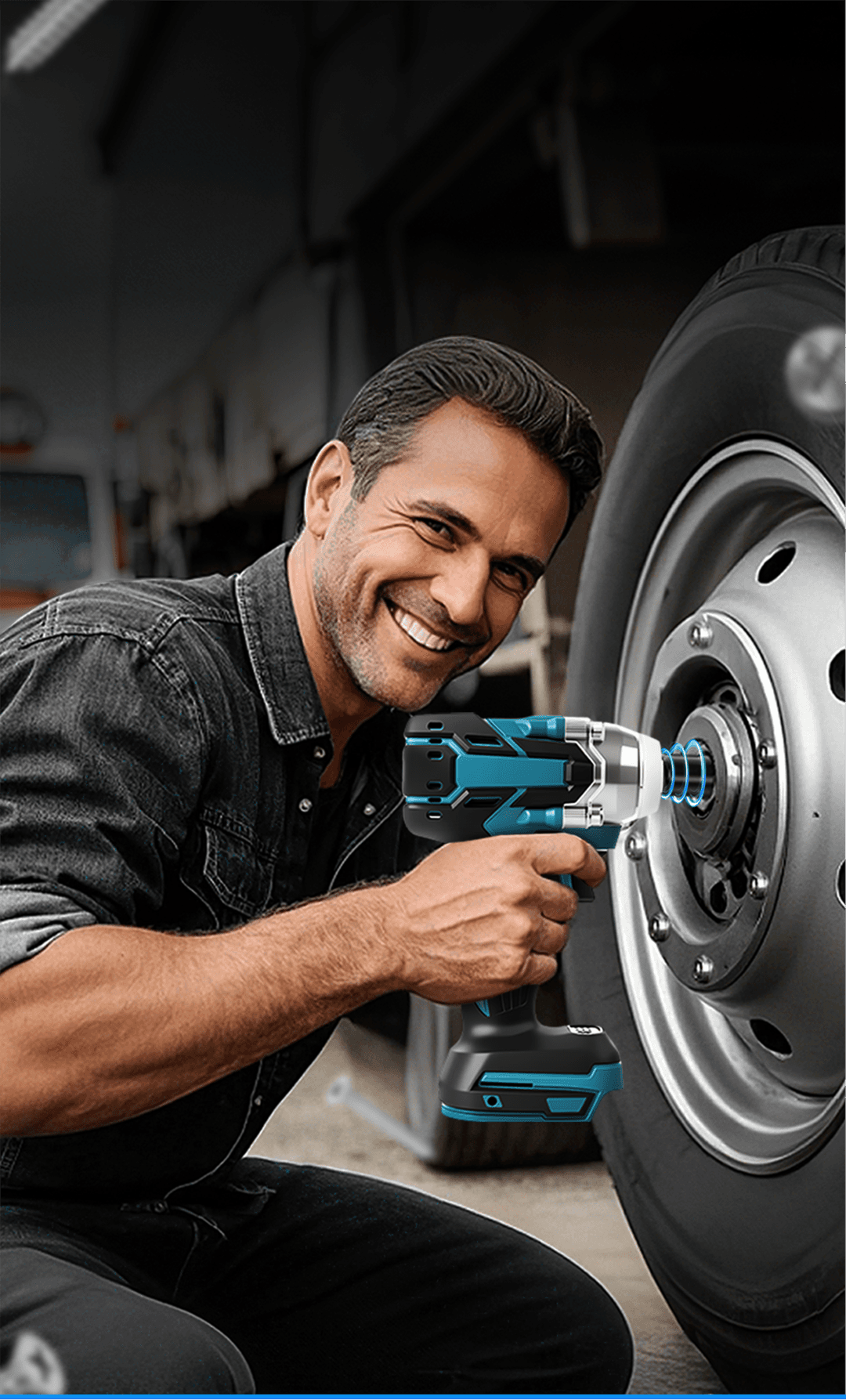 Llave De Impacto Electrica Con Bateria De Litio Y Accesorios