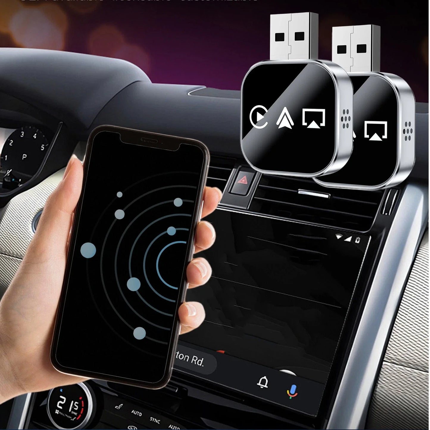 Adaptador CarPlay inalámbrico 3 en 1
