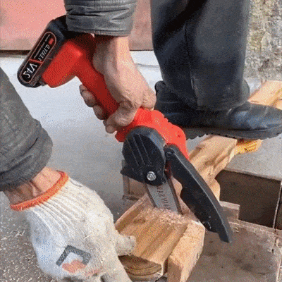 Mini motosierra eléctrica de mano recargable