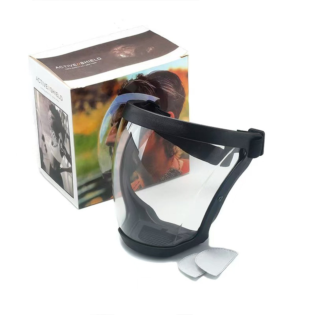 Protector facial antipolvo y resistente a la niebla