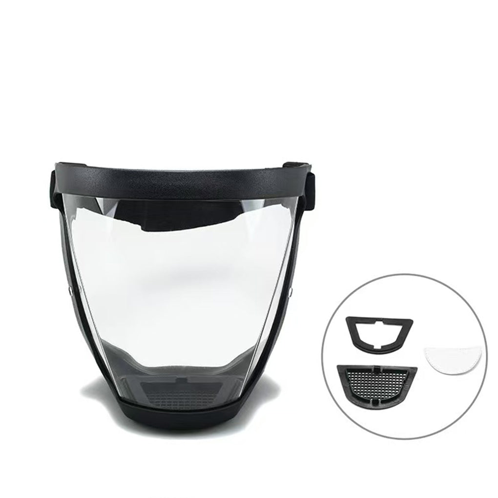 Protector facial antipolvo y resistente a la niebla