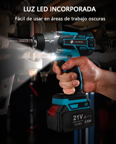 Llave De Impacto Electrica Con Bateria De Litio Y Accesorios