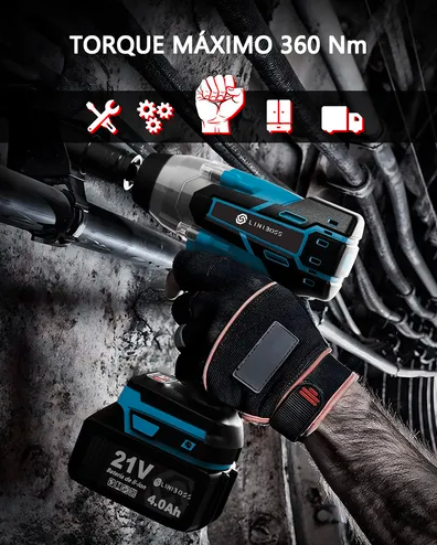 Llave De Impacto Electrica Con Bateria De Litio Y Accesorios