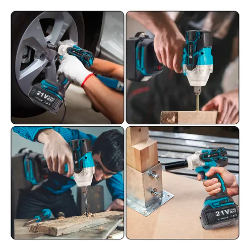 Llave De Impacto Electrica Con Bateria De Litio Y Accesorios